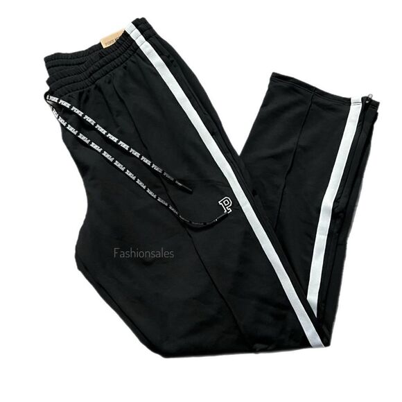 Victorias Secret PINK Active Track Pant Workout Sweatpants Black Large - Picture 1 of 10